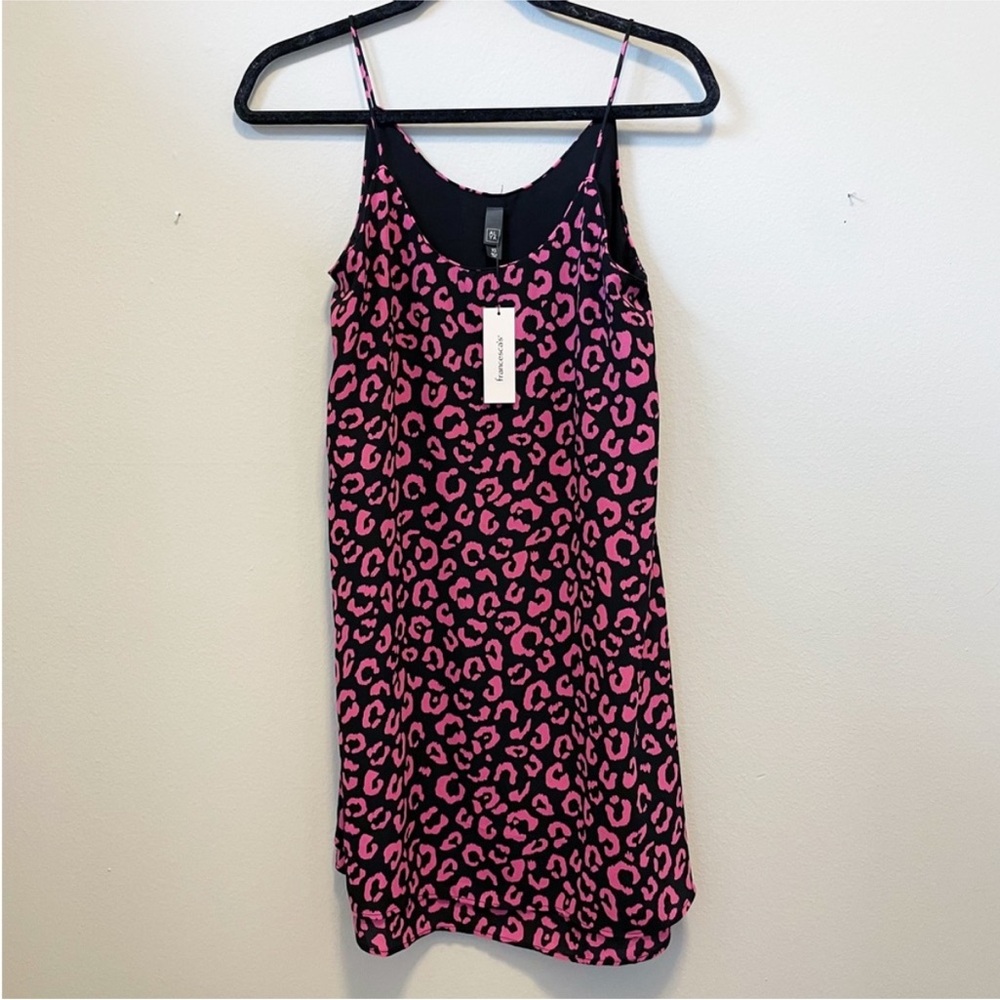 Pink Leopard Print Women's Slip Dress